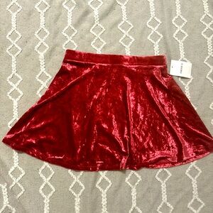 NWT Forever 21 velvet red / burgundy velvet skirt